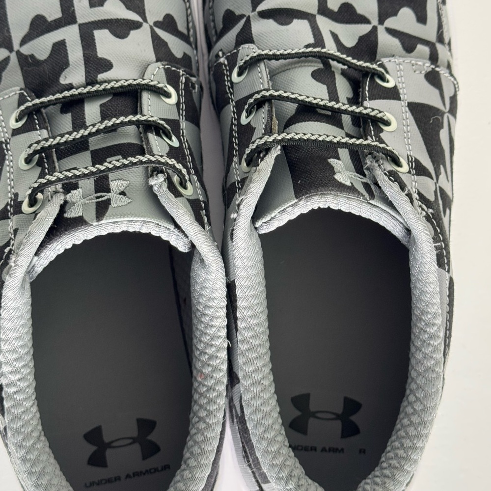 Under Armour Black and Gray Sneakers with Maryland Flag Pattern - Picture 5 of 6